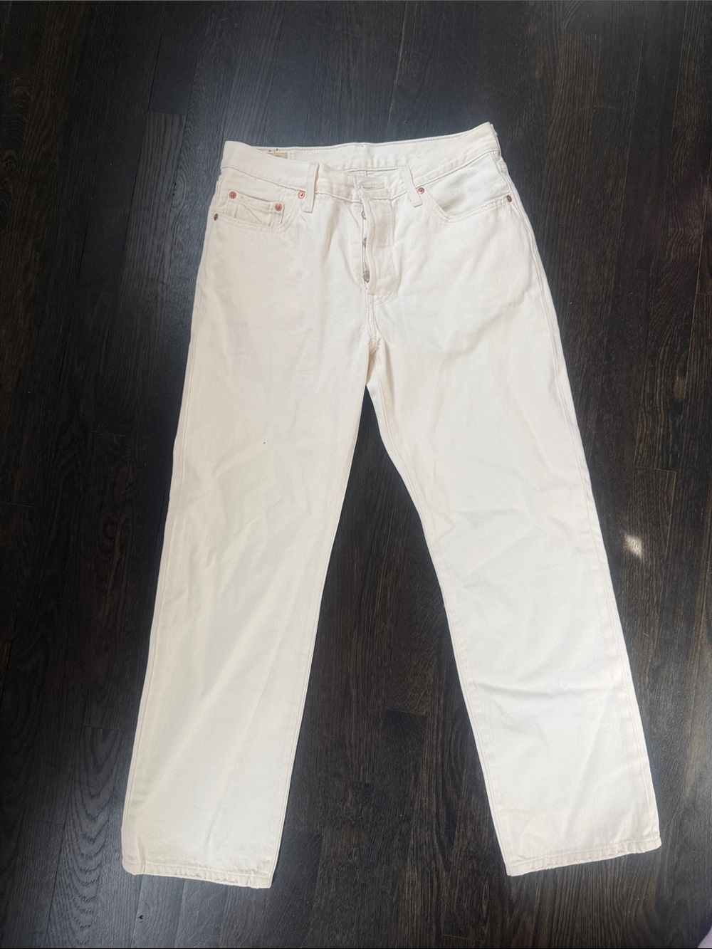 Women’s Cream Levi’s 501 ‘90s Straight-Leg Jeans (W28 L30)